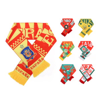 Wholesale Free Sample Custom Slogan Logo Jacquard Delicate Tassel Basketball Football Fan Scarf Custom Fan Club Scarf