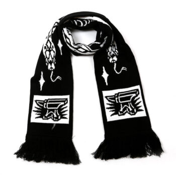 Factory Custom Football Fan Scarf Fashion Acrylic Knitted Scarves Jacquard Logo Scarf