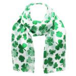 Rosemarie Collections Women's St. Patrick's Day Irish Clover Silky Stripe Lightweight Fashion Scarf