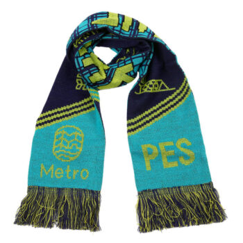 Low Moq Factory Custom Football Fan Scarf Fashion Jacquard Logo Scarf Acrylic Knitted Scarves