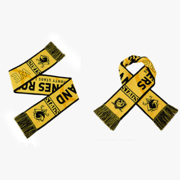Free Sample Customized Hot Selling Soft Comfortable Oversized Slogan Logo Towel Football Fan Cheers Acrylic Soccer Scarves