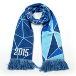 Factory Custom Acrylic Knit Football Fan Scarf Solid Jacquard Pattern European Sports Style Satin Material Logo Service