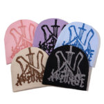 Wholesale Y2k Beanie Cap 2025 Streetwear Custom Winter Acrylic Jacquard Knit Beanie Hat with Custom Logo for Women