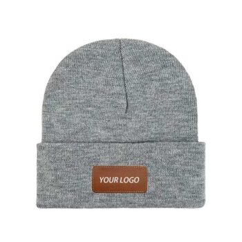 Brand Custom Cuffed Thick Knitted Hat Winter Warm Unisex Knit Beanie Skull Cap for Men Women with Logo Embroidery