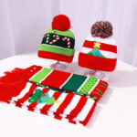 Factory Wholesale: Affordable Custom Christmas Children's Winter Wool Hats New Year Handmade Warm Children's Wool Scarves