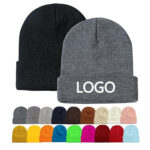 Wholesale Warm Hat Manufacturer Custom Logo Embroidery 60 Colors Winter Blank Plain Knitted Beanie Cap Beanie Hats