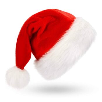 Promotional OEM Logo Christmas Hats Thick Adult Size Soft Plush Christmas Beanies Hat for Adults Kids