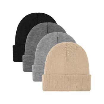Stock Factory Low Price Acrylic Blank Plain Fisherman Beanie Cap Wholesale Unisex Cuff Knit Hat for Promotional Activities Gift