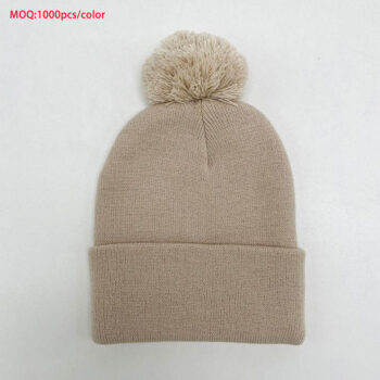 Manufacturer Knit Pom Winter Warm Hat Skull Cap Custom Adult Womens Men Acrylic Blank Knitted Beanies Hat with Pom Pom