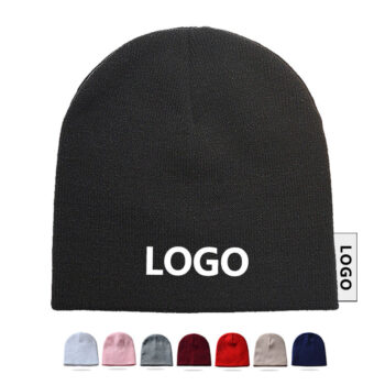Classic Winter Beanie Hats Custom Embroidery Logo Short Knit Beanies