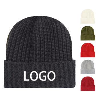 Promotion Thick Knitted Beanie Wholesale Skull Fisherman Cap Custom Embroidery Logo Acrylic Chunky Winter Hats for Women Men